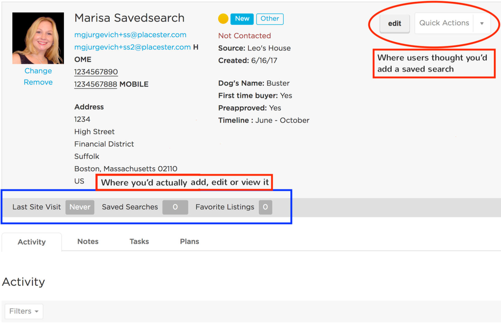 annotated lead detail