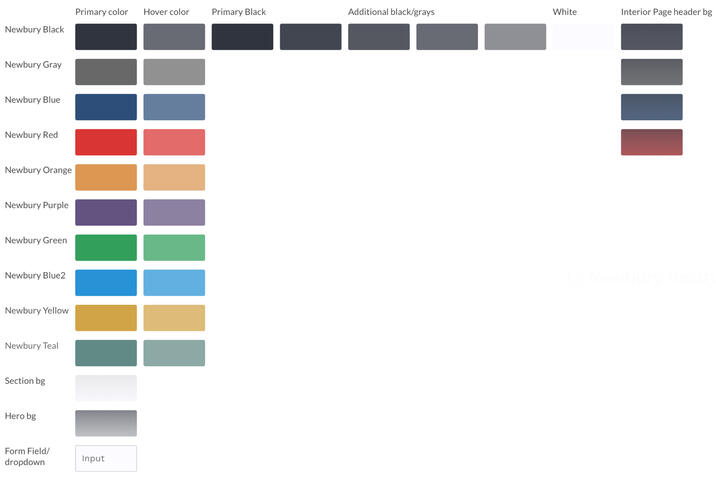 Newbury color palette